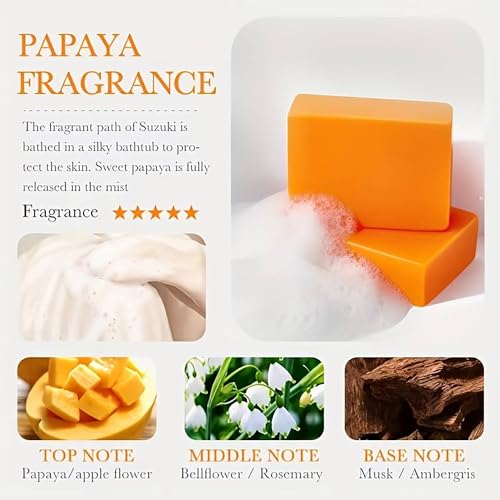 BIOAQUA PAWPAW Vitamin C Papaya Goat Milk Aroma Soap Face Body Deep Cleaning Control Oil Nourish Skin 100g / 3.5oz