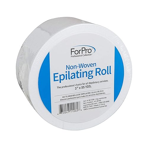 ForPro Non-Woven Epilating Roll for Body and Facial Hair Removal, Tear-Resistant, Lint-Free, 3¡± x 55 Yards, White