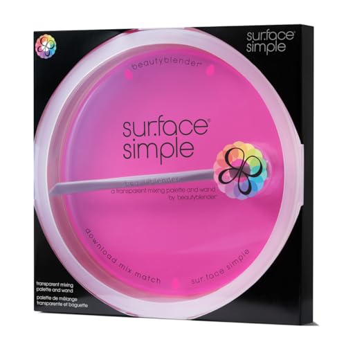 Beautyblender¢ç | Surface Simple Portable Clear Beauty Blender Makeup Mixing Palette, Mix and Match Foundations and Creams, Includes Mixing Makeup Wand
