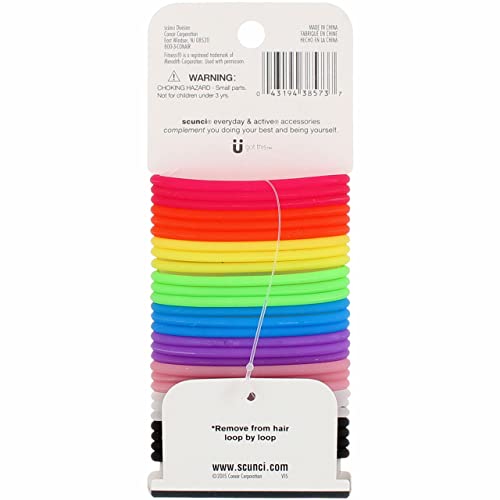 Scunci No-Slip Grip Gel Evolution Ponytailers Elastics, Assorted Colors, 28 Count (Pack of 1)