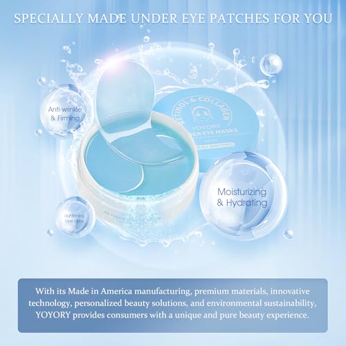 Under Eye Patches Masks - for Dark Circles, Puffy Eyes, Fine Lines, Wrinkles, Eye Bags Treatment with Collagen and Hyaluronic Acid, Moisturizing and Hydrating (60 Pcs)