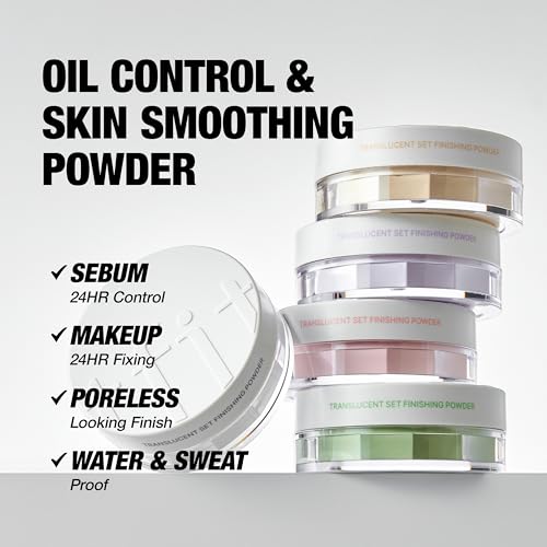 Translucent Set Finishing Powder - Sebum Control Face Loose Powder, Matte & Silky Finish, Lightweight, Long-lasting, Korean Makeup Setting Powder, 0.24 Oz. (02 Skin Beige, 0.24 Oz.)