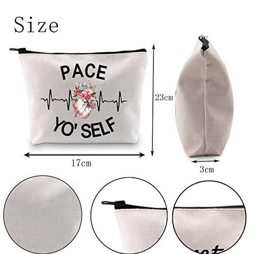 POFULL Cardiology Gift Heart Doctor Gift Pace Yo'self Cosmetic Bag Heart Anatomy Cardiology Gift (Pace Yo'self bag)