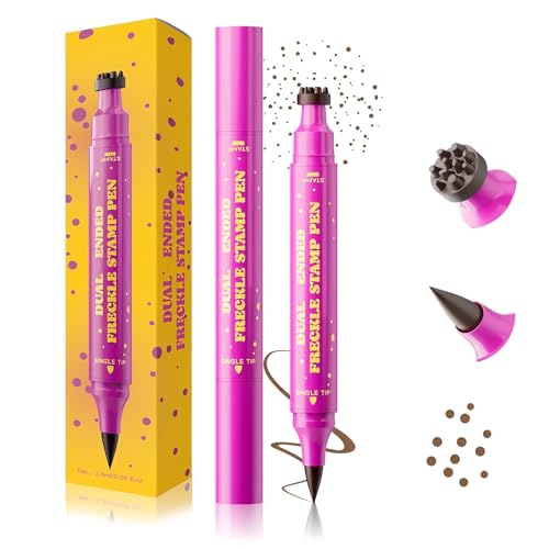 Dual-Ended 2-in-1 Freckle Pen & Stamp, Professional Waterproof Set with Precise Tip for Natural Sunkissed Freckles, Smudge-Proof Long-Wear, Ideal Fake Freckle Makeup Tool
