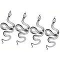 Fashion Realistic Big Size Black Snake Temporary Tattoo Stickers for Women Men Waterproof Fake Tattoo Waist Body Forearm Arm (Pack of 4)