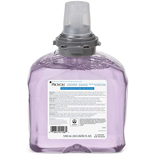 GOJO PROVON Foaming Handwash with Advanced Moisturizers, Cranberry Fragrance, 1200 mL Foam Hand Soap Refill for PROVON TFX Touch-Free Dispenser (Pack of 2) - 5385-02