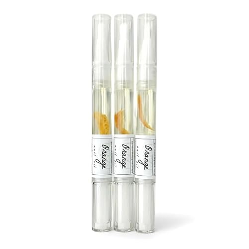 Orange Cuticle Oil Trio, All-Natural, Vegan, Cruelty-Free Nail and Cuticle Repair with Coconut Oil, Sweet Almond Oil, Vitamin E, Handmade in USA, 3 Pack Gift Set