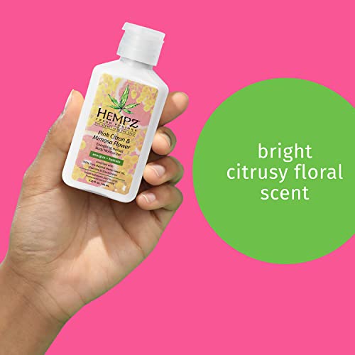 Hempz Fresh Fusions Pink Citron & Mimosa Flower Energizing Herbal Body Moisturizer, 2.25 Fl Oz (Pack of 2)