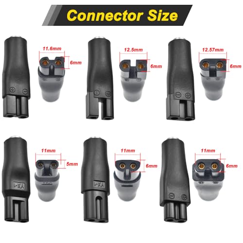 Power Cord 5V Replacement Charger USB Adapter, Hair Trimmer Charger Cable for Electric Clippers, Beard Trimmers, Shavers, Purifiers (2 Cable & 7 Adapter & Bag)
