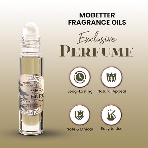 MOBETTER FRAGRANCE OILS Very Eurie Body Oil for Women 0.33 Oz Roll On Glass Bottle, Travel Size, Long Lasting