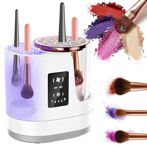 3-in-1 Electric Makeup Brush Cleaner and Dryer, Automatic Brush Cleaning Machine with Dual-Direction Deep Cleaning & Adjustable Drying, Portable USB Cosmetic Tool for All Size Brushes and Sponges