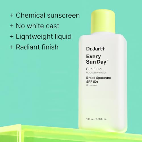 Dr.Jart+ Every Sun Day Sun Fluid Korean Sunscreen SPF 50+ for Face | Korean Skin Care, 3.38 Fl Oz