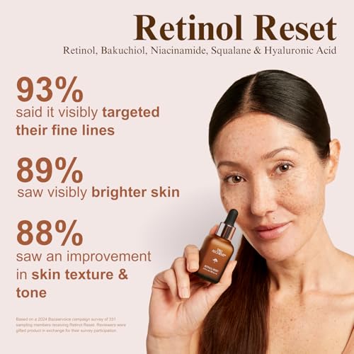 Tru Alchemy Retinol Reset Revitalizing Retinol Serum for face - Wrinkle Appearance Serum & Cream for Face w/Bakuchiol, Niacinamide for Overnight Renewal w/Long-Term Radiance - 1 fl oz