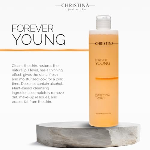 Christina - Forever Young Purifying Toner - Hydrating Facial Toner for Oily & Dry Skin - Cleanses and Removes Excess Oil - pH-Balancing Astringent with Witch Hazel & Quillaja - Alcohol-Free - 300ml