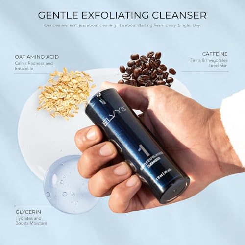 Gentle Face Cleanser for Men | Deep Cleansing Face Wash with Oat Amino Acid & Glycerin | Skincare for Oily, Dry & Sensitive Skin | Travel-Size Facial Cleanser (1 Fl Oz)