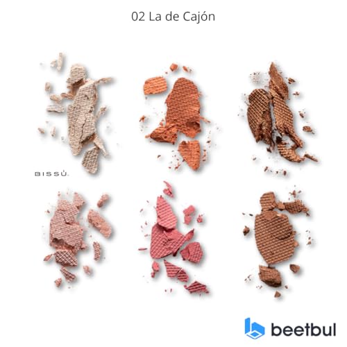 Makeup Kit Biss? 6?Color Palette + Velvet Puff + 2 Finger Puffs + Makeup Sponge + Exfoliating Sponge (4 Styles) (02 La de Caj?n)
