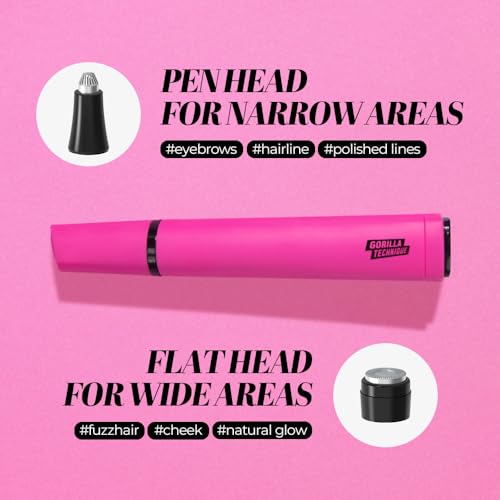 Gorilla Technique Eyebrow & Facial Trimmer for Women, Painless 2 in 1 Eyebrow Razor & Facial Hair Remover for Upper Lip, Chin & Peach Fuzz for Smooth Skin, K-Beauty Inspired Korean Skin Care