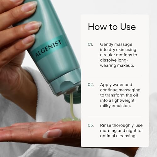 Algenist GENIUS Ultimate Anti-Aging Melting Facial Cleanser - Milky Cleanser + Makeup Remover with Avocado Oil, Alguronic Acid and Microalgae Oil - Nourishes Skin + Improves Radiance (5 oz)