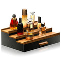 Sephyroth Cologne Organizer for Men 3 Tier of Cologne Display with Drawer Storage Perfume Oragnizer Display,Great Gift for Man(Black Walnut)