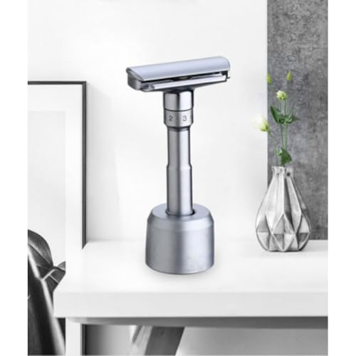 Happyyami Manual Razor Holder Adjustable Double-Sided Men Shaving Face Razor with Blades Lightweight Travel Shaving Machine for Precise Beard Grooming