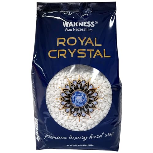 Waxness Royal Crystal Hard Wax Beads 4.4 lb (2 kg) ? Premium Rosin-Free Stripless Wax with Crystal Formula for Sensitive Areas, Professional Use ? Made in Italy