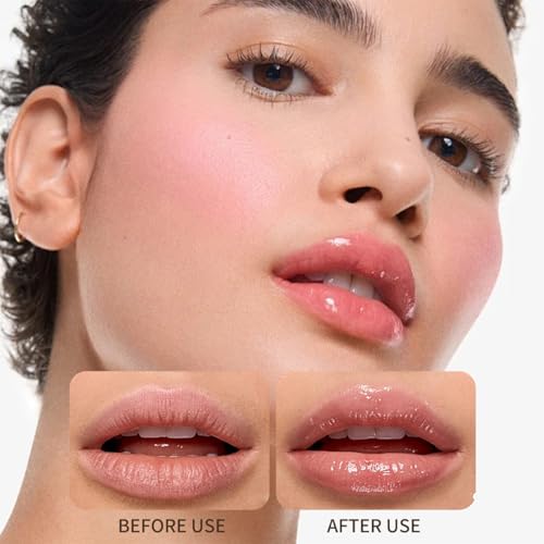 4 Colors Hydrating Lip Gloss Set,Glitter Glossy Plumping Lip Glow Oil,High Shine Glass Finish Lip Jam,Shiny Jelly Liquid Lipstick For Women And Girls
