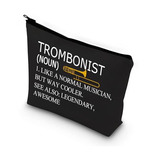BDPWSS Trombone Player Gift Trombonist Makeup Bag Trombone Musician Gift Music Instrument Gift Orchestra Music Lover Gift (Trombonist noun BL)