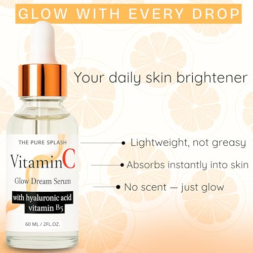 Vitamin C Face Serum 10% ? with Hyaluronic Acid & Vitamin B5 ? Glow Serum for Face ? Lightweight, Non-Greasy, Fragrance-Free ? 60ml