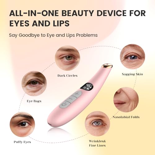 Eye Lift Wand, 3 Modes Eye Massager Wand, Eye Massager for Dry Eyes, Dark Circles and Puffiness, Eye Lifting Device for Fine Lines, Black