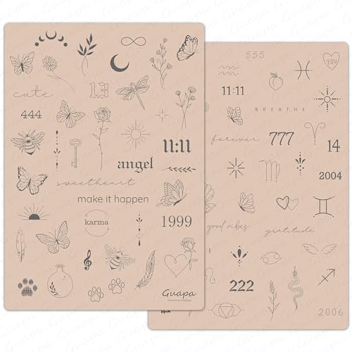 2pcs Tiny Tattoo Practice Skin Pad with more 80 Stencil Designs Perfect for Mastering Tiny Tattoo Essential Techniques (Pink Skin)