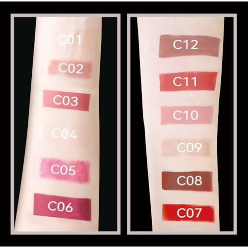 12PCS Lip Gloss Set, Shiny & Matte liquid lipstick, Long-Lasting Lip Glaze for Women & Girls, Non-Sticky Lip Makeup Kit with Hydrating Formula, Birtiday Gift (5 Shiny + 7 Matte)