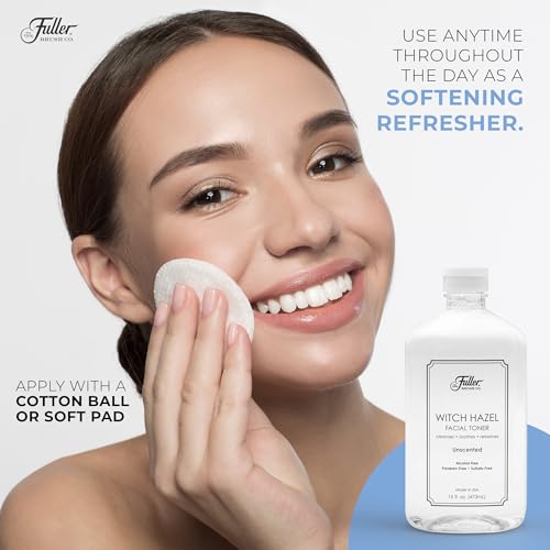 Fuller Brush Witch Hazel Facial Toner - Alcohol-Free, Organic Aloe Vera & Witch Hazel, 16 fl. oz, Paraben & Sulfate-Free, Cleanses - Soothes, Refreshes - Made in USA (Unscented)