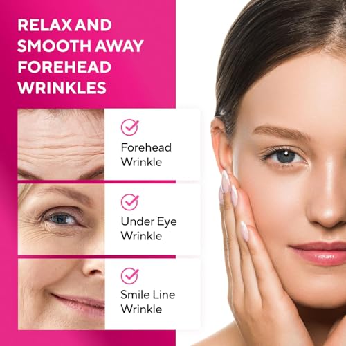 Silicone Face and Forehead Wrinkle Patches: Facial Wrinkle Patch for overnight and Smile Line and Under Eye Patches Forehead Wrinkle Treatment (Red(1 Count (Pack of 5)))