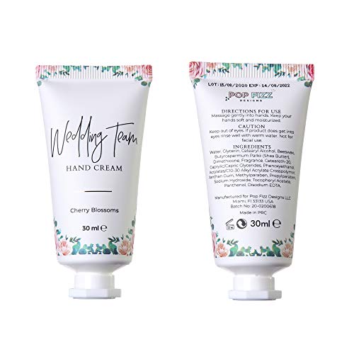Pop Fizz Designs Bridesmaid Gifts- Wedding Team Hand Cream (10 pack)