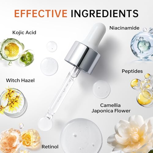 BOLI Kojic Acid Serum, Ultra Brightening Glow Serum Peptide Retinol Niacinamide for Dark Spots (1.01 fl oz)