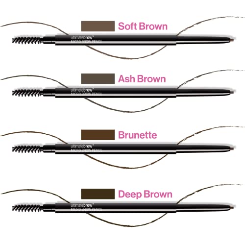 wet n wild Ultimate Brow Micro Eyebrow Retractable Pencil, Soft Brown, Ultra Fine 1.5mm Tip, Draws Tiny Brow Hairs (Pack of 2)
