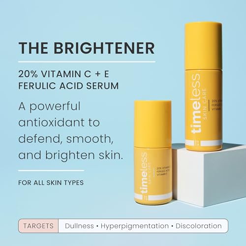 Timeless Skin Care 20% Vitamin C Serum with Vitamin E & Ferulic Acid and Coenzyme Q10 Serum Bundle - 1 oz (Pack of 2)