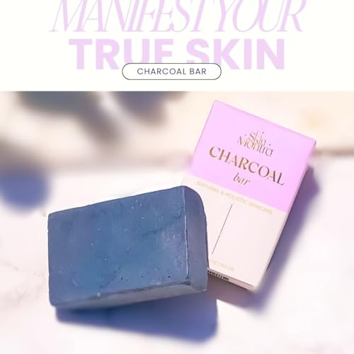 SKIN MATRA - Holistic & Natural Charcoal Bar - Handmade Skincare with Activated Charcoal, Organic Olive Oil & Coconut Oil - Cleanses and Gently Exfoliation [ 3.52 oz ]