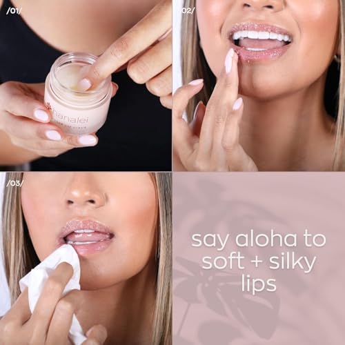 Hanalei Lip Care Products Set Duo ? Sugar Lip Scrub & Kukui Oil Lip Treatment for Dry, Cracked, Chapped Lips ? Exfoliate, Hydrate & Moisturize for Soft, Smooth Lips ? Natural and Cruelty-free