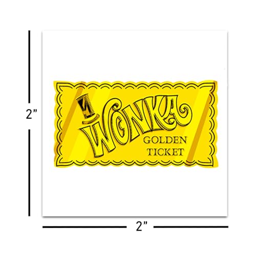 Willy Wonka Tattoos Party Favors Bundle ~ 72 Perforated Individual 2" x 2" Willy Wonka Temporary Tattoos for Kids Boys Girls | Willy Wonka Party Supplies