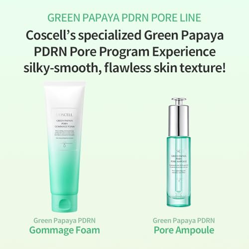 Green Papaya PDRN Pore Ampoule, Lightweight Pore Serum With Green Papaya Extract & PDRN, Hydrating Skin Texture Care, 30ml / 1.01 Fl Oz