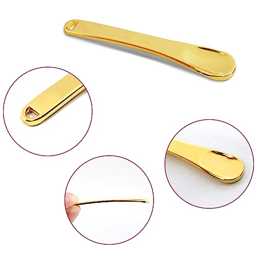 15 Pieces Mini Metal Cosmetic Skincare Spatula,YuCool Mini Reusable Mask Facial Scoop,for Facial Cosmetic for Face Mask Cream(3 Colors)