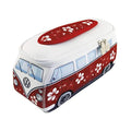 BRISA VW Collection - Volkswagen Neoprene Universal Makeup Cosmetics Toiletry Travel Pharmacy Bag in T1 Bus Design (Hibiscus/Red) (Large (11.8 x 5.5 x 4.7 inches))