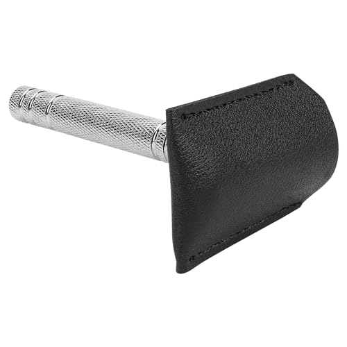 Linkidea 4 Pack Safety Razor Head Protector Cover, Shaving Travel Cover Handmade, Double Edge Safe Shaver Travel Accessories (Black)