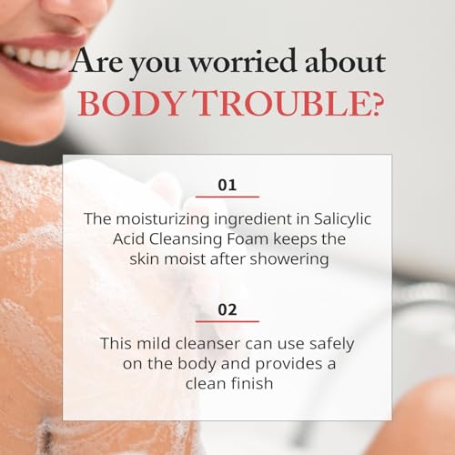 Salicylic Acid Cleansing Foam 5.07 fl oz - Gentle Exfoliating Face Wash with Tea Tree and Charcoal for Clear, Refreshed Skin, Korean Skincare