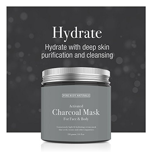 Pure Body Naturals Face Mask Gift Set - includes Natural Mud Mask, Clay Mask and Charcoal Face Mask - Facial Self Care Gift for Women, Mother, Wife (3 Jars, 8.8 oz. Each)