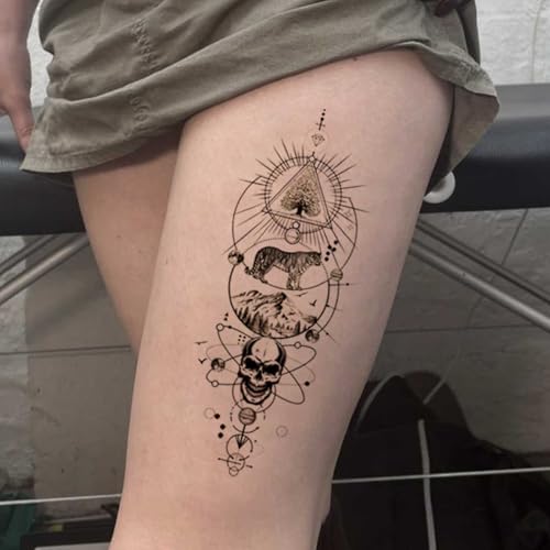 Temporary Tattoos Animal Viking tribal tattoo Totem sticker,16 Sheets Waterproof Long Lasting Fake tattoo for Men Arm Q781