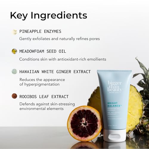Hydrating Gel Cleanser, Face Wash with Hyaluronic Acid & Vitamin C for All Skin Types, Daily Skin Care, Makeup Remover for Women, Facial Cleanser, Vegan & Cruelty Free