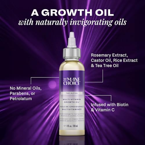 The Mane Choice Alpha Multi-Vitamin Scalp Nourishing Hair Growth Oil, Helps Stimulate, Revitalize & Soothe, Scalp Oil with Biotin, & Vitamin C, 4 oz, Pack of 2