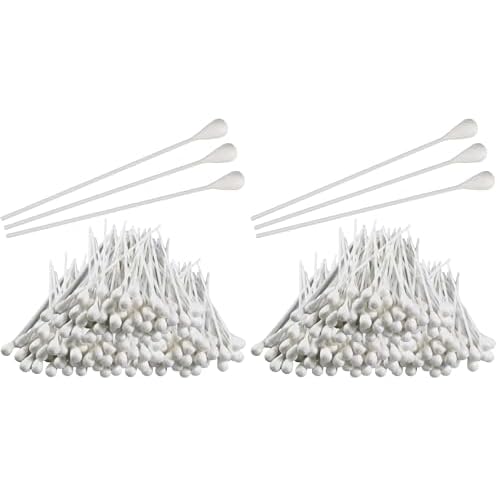 Vakly Large Oversized Swabs [Pack of 200] Extra-long 8" Cotton Tipped Applicators with Extra Large 1/2" Diameter Swab - Non-sterile ? Long Plastic Shaft
